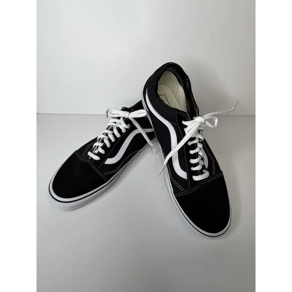 VANS Old Skool Back White Low Top Sneakers Men's 10.5 Classic Skate Shoes NWOB